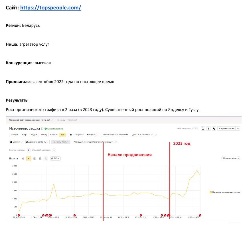 SEO-продвижение: Агрегатор услуг TopsPeople